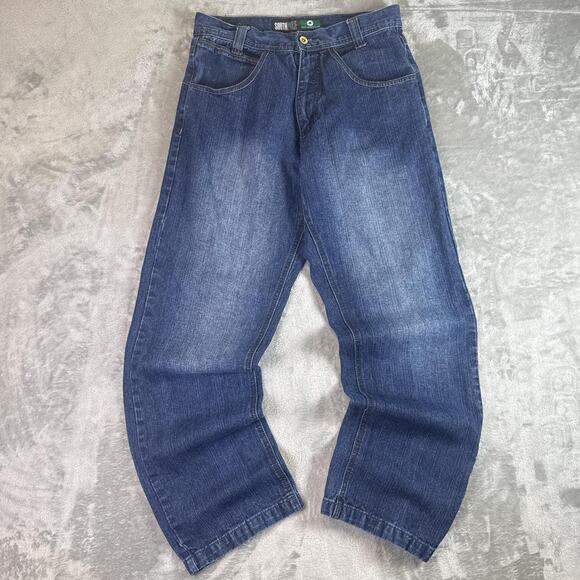 Vintage Southpole Y2K Green Tab Baggy Jeans Men’s 32 Skater Denim - Picture 2 of 6